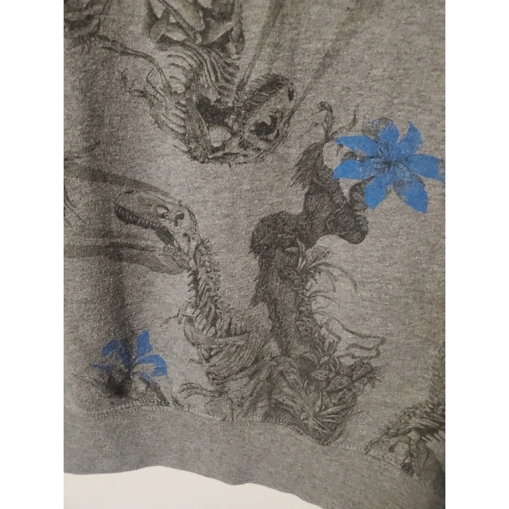 FOX RACING Heritage Forged Dinosaur Zip Hoodie Sweatshirt Grey Large